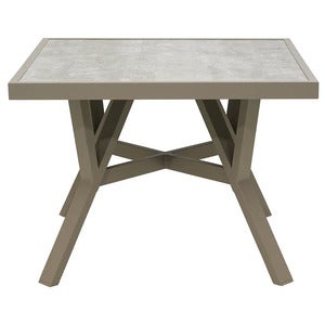 Samvaro table  90x90 cm includes glass plate Khaki 