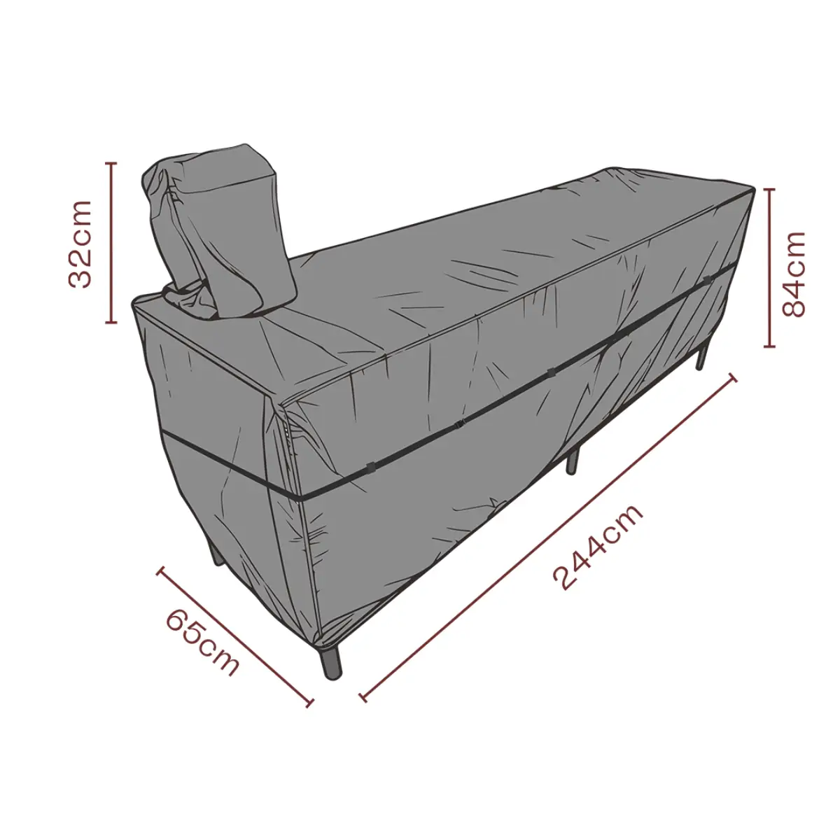 Furniture cover outdoor kitchen 246x68x112/75 cm Premium