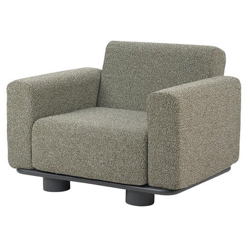 Bolster armchair Antracit / Teddy Verde