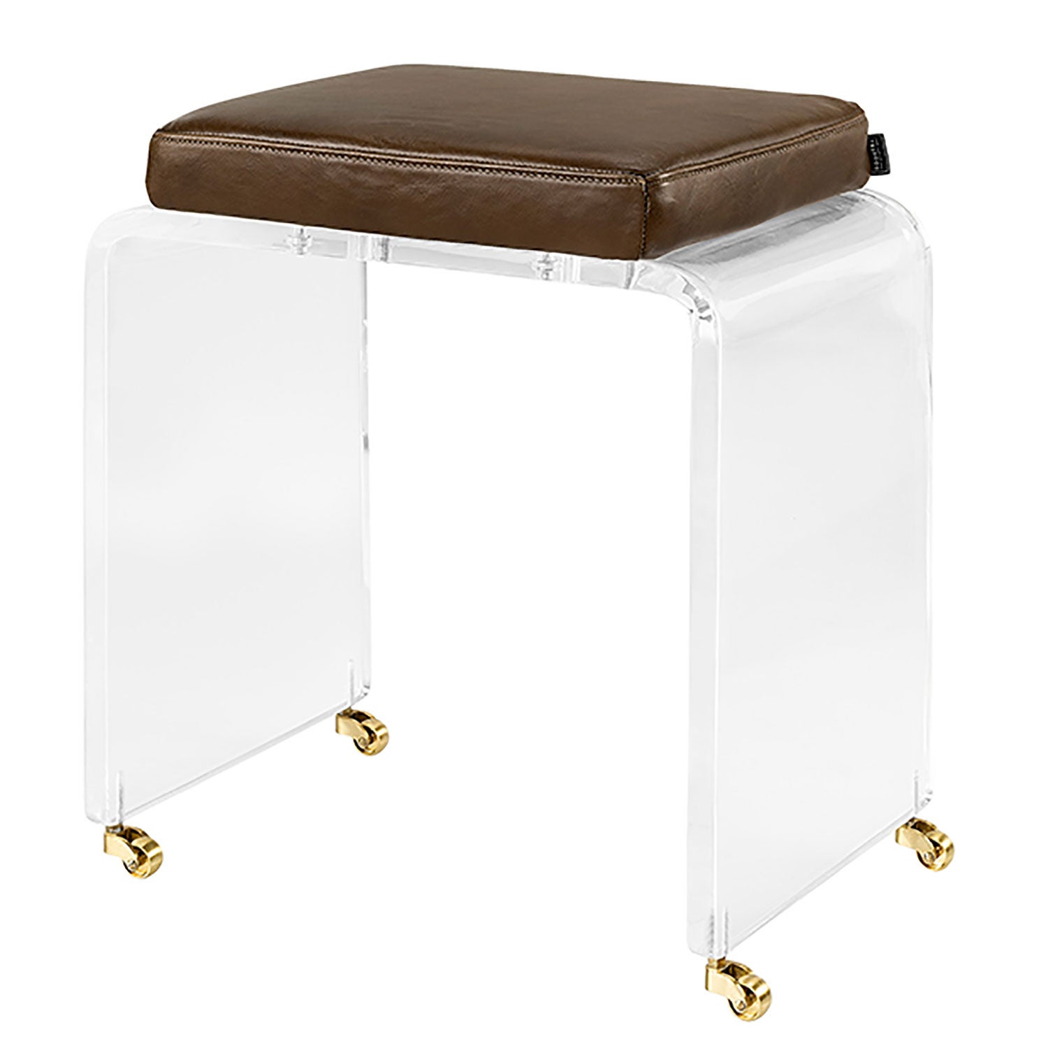 Robby footstool plexiglass/chocolate brown