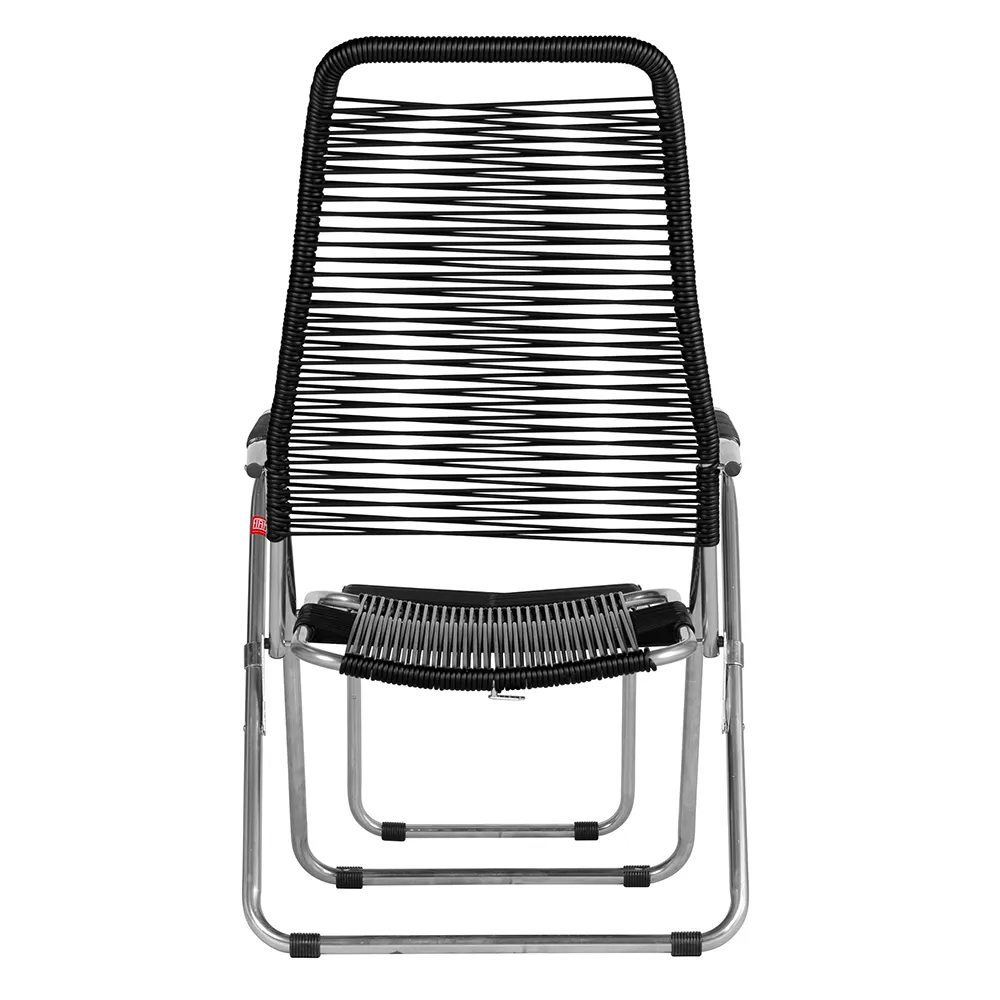 Spaghetti sun lounger black aluminium