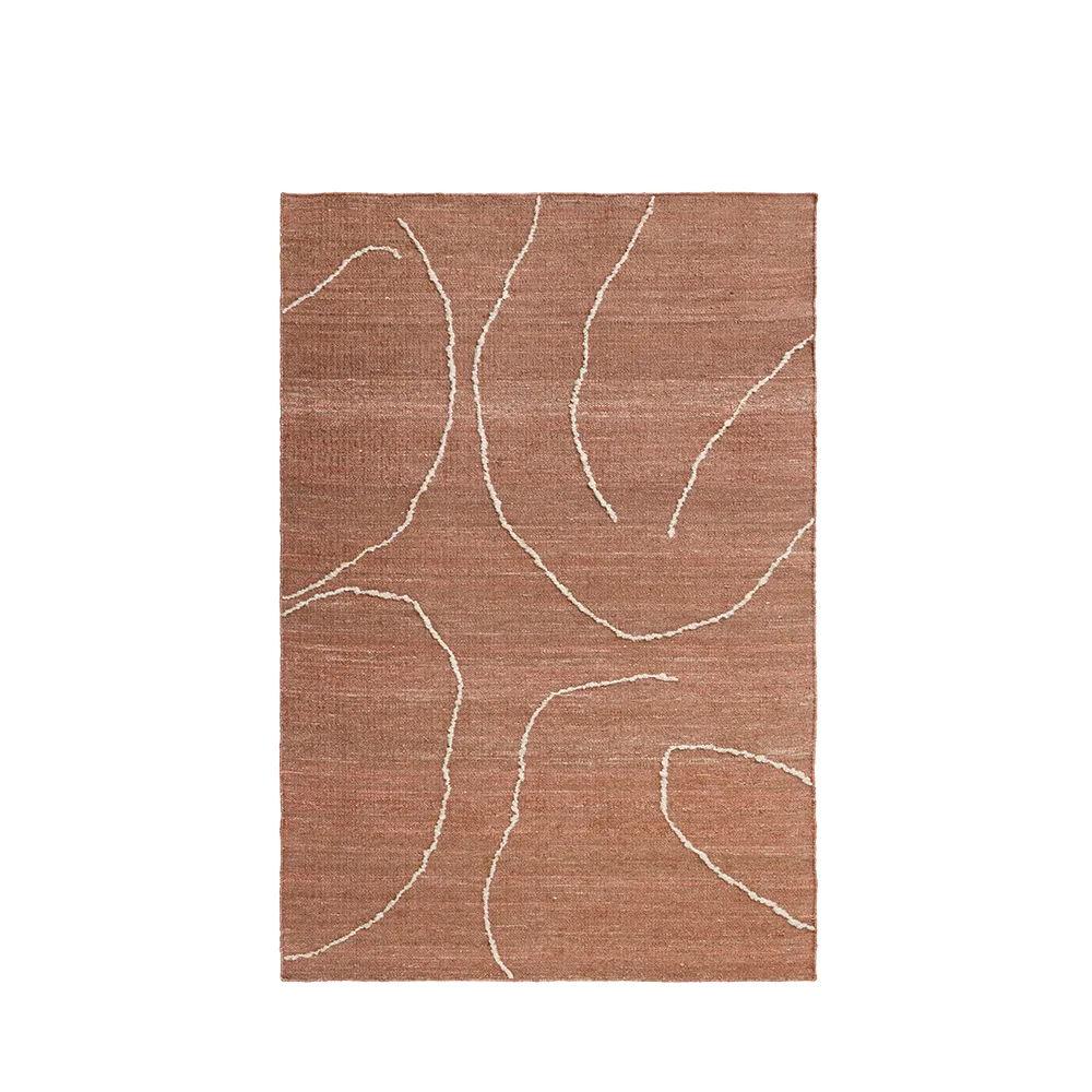 Handwoven Rug in Jute Gesso Terracotta 140x200 cm