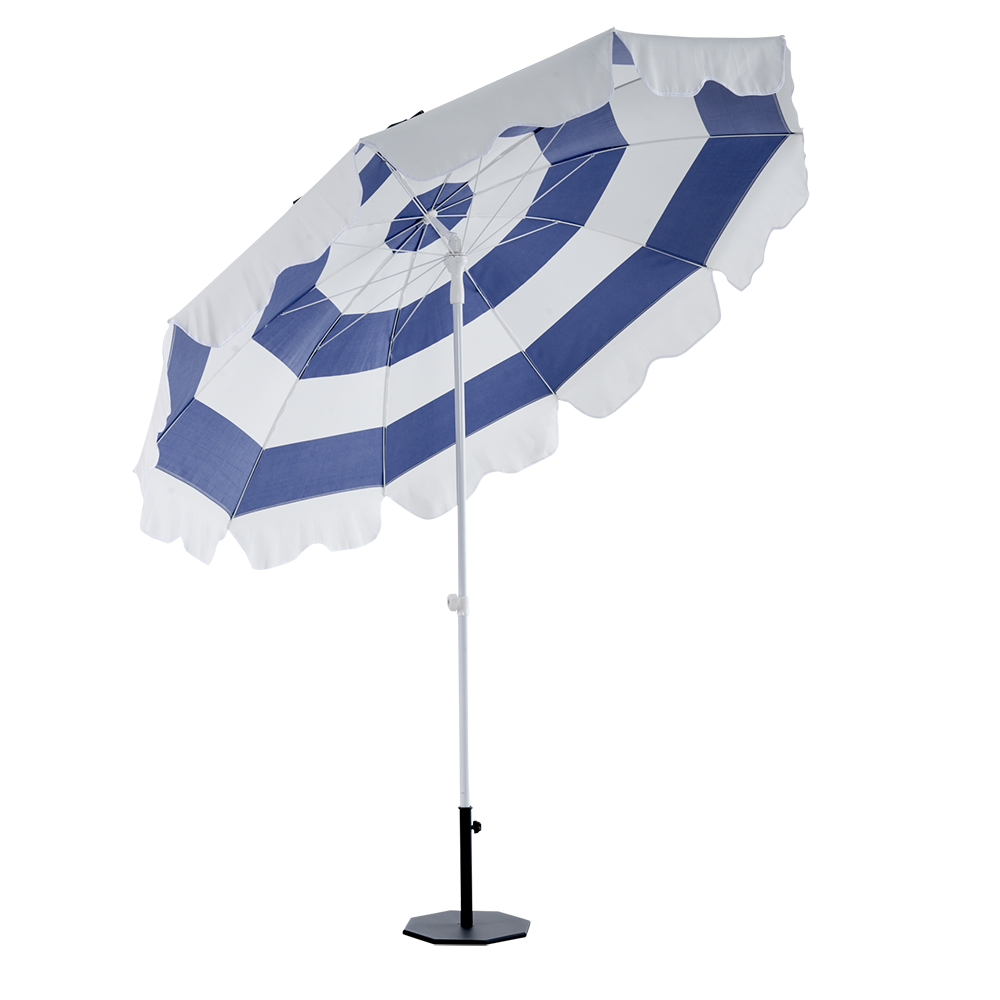 Follina beach umbrella 240 cm Blue-White stripe