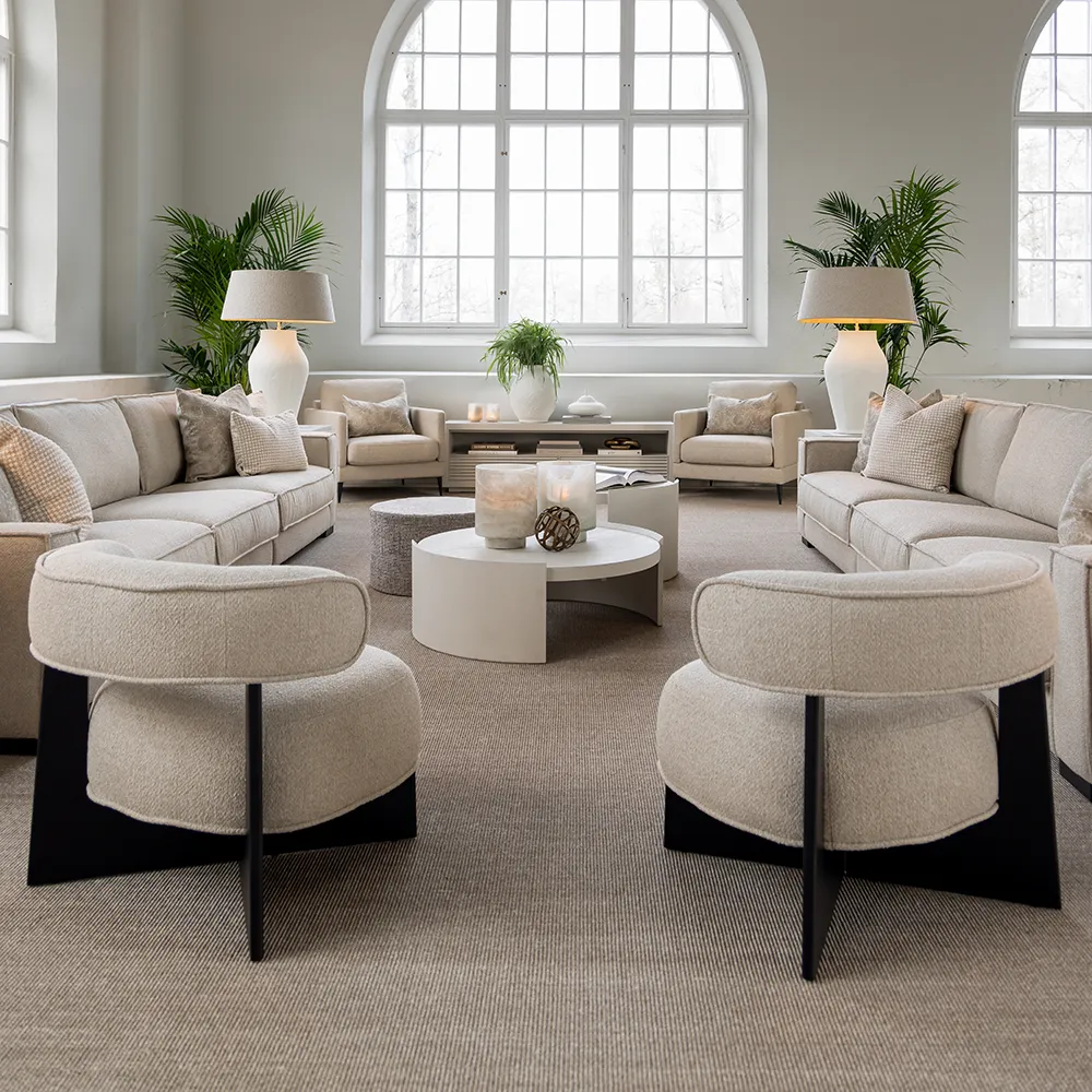 Porto fabric armchair Rhyme beige