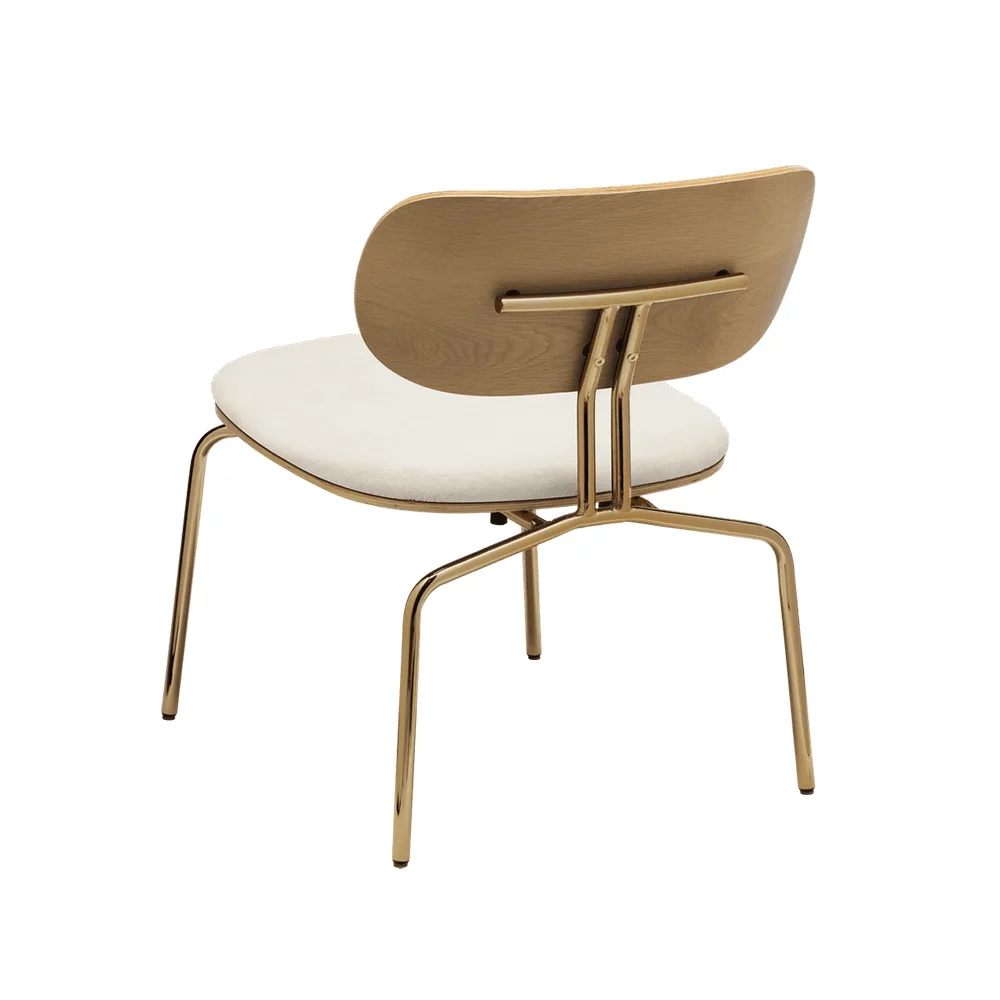 Curious Lounge Chair Oak/Brass Teddy White
