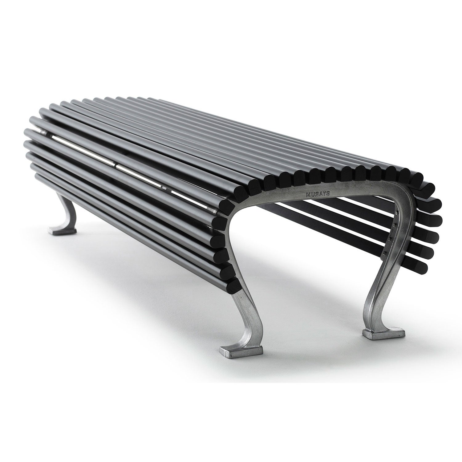Jujol bench narrow natural black glazed mahogany