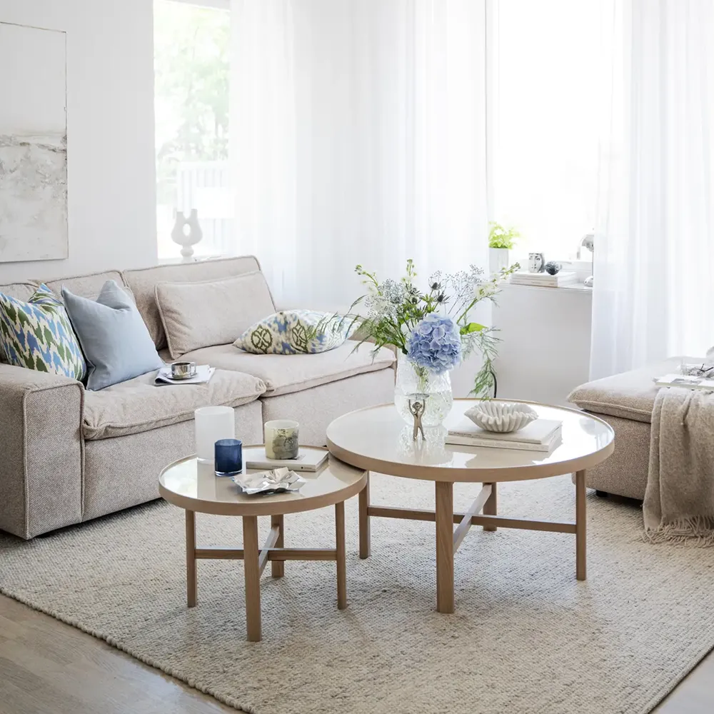 Marsden coffee table Ø60 cm ceramic/white pigmented oak