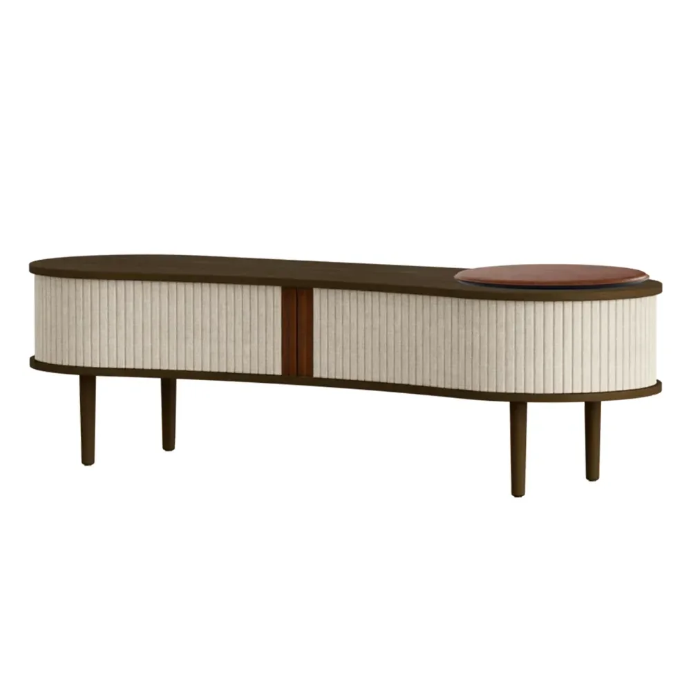 Audacious TV stand Dark Oak/White Sands