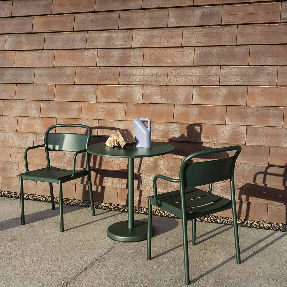 Linear Steel Armchair - Dark Green 