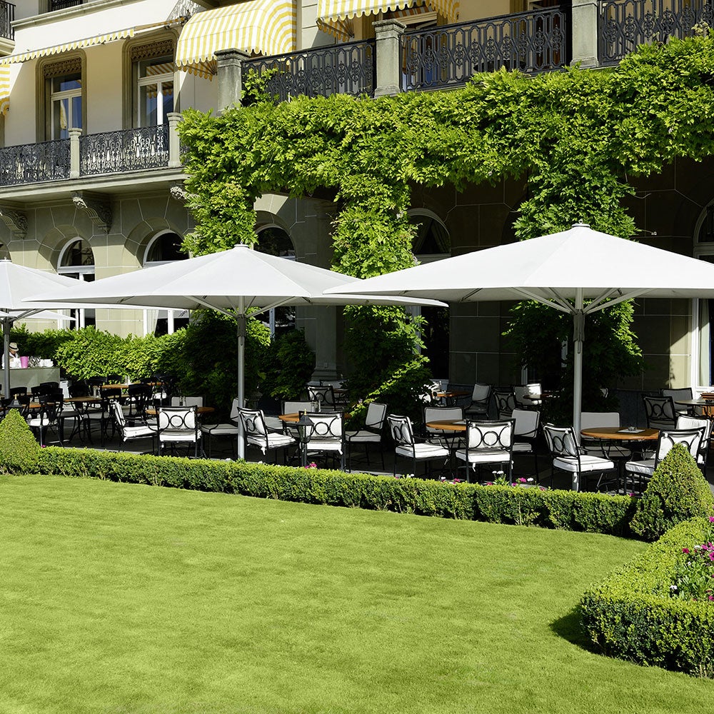 Sombrano S+ side-mast parasol 400 cm kat.5 antracite alu / 514 corn