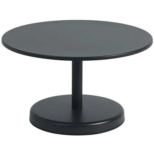 Linear Steel Coffee Table Ø70 cm Anthracite Black 