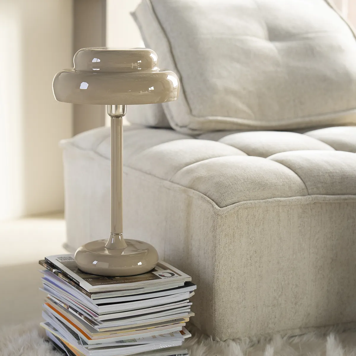 Dimmable Table Lamp Pomm Beige H 47.5 cm