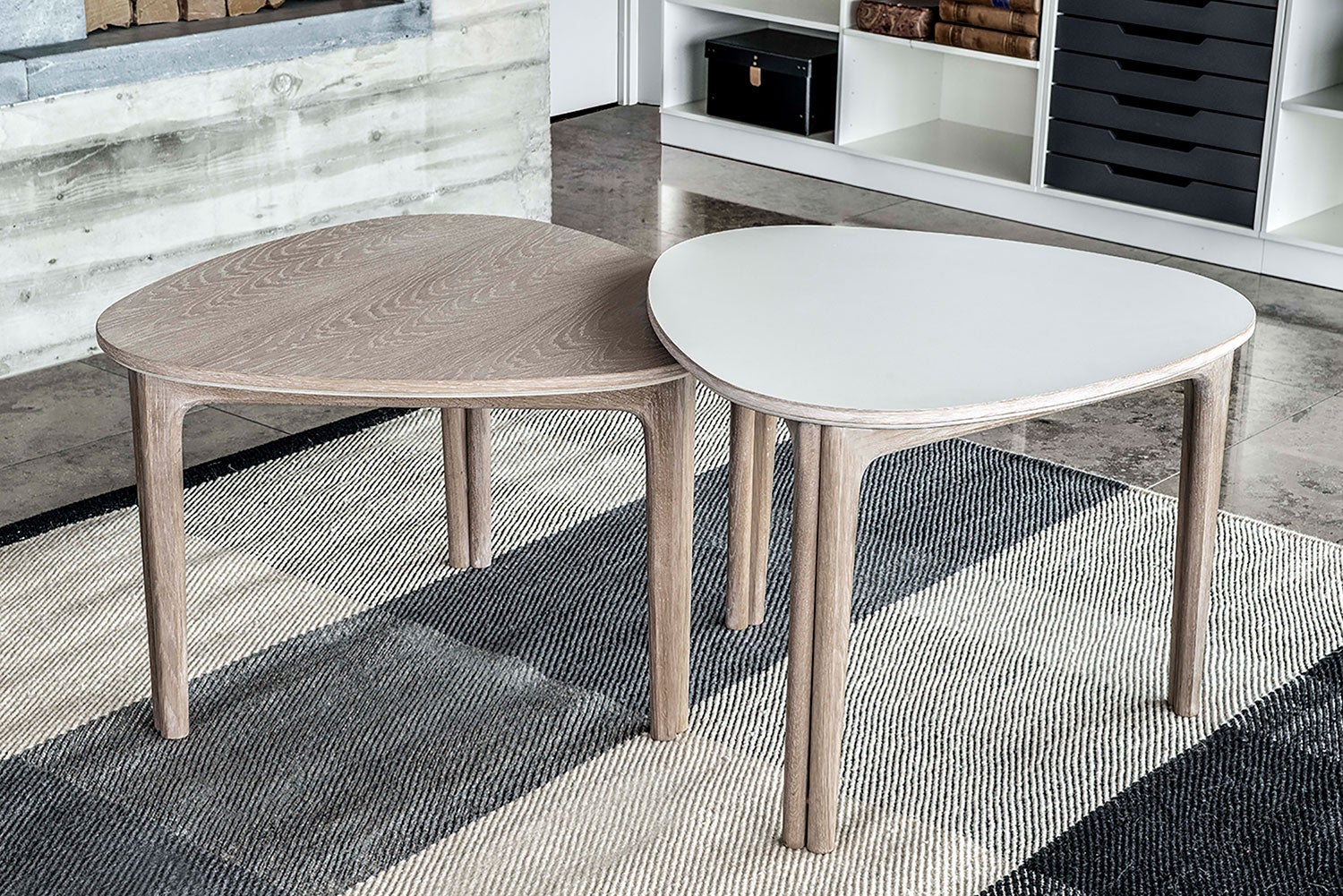 Sm206 Coffee Table Oak White Oil/White Laminate 65X63X43cm