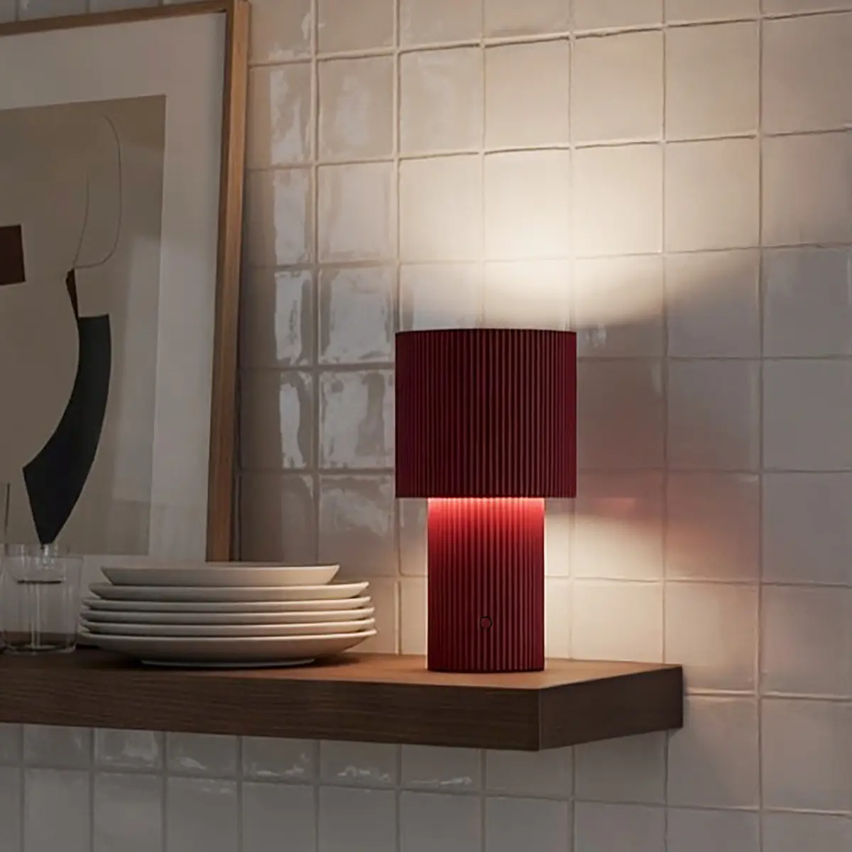 Iluma portable table lamp Ø12.2 x H22.1 cm Metal Red