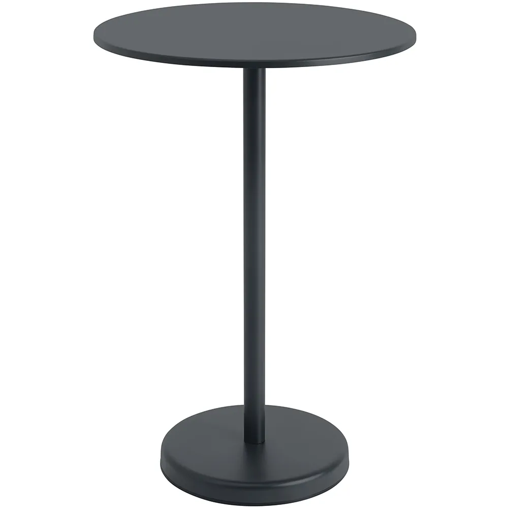 Linear Steel Bar table Ø70 cm Anthracite Black 