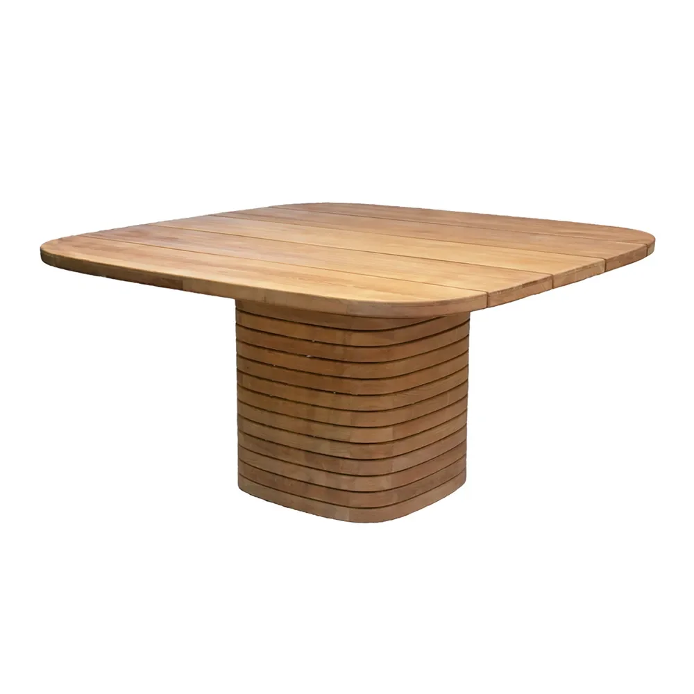 Mellow matbordframe kvadratisk f/bordsskiva 144x144 cm Teak