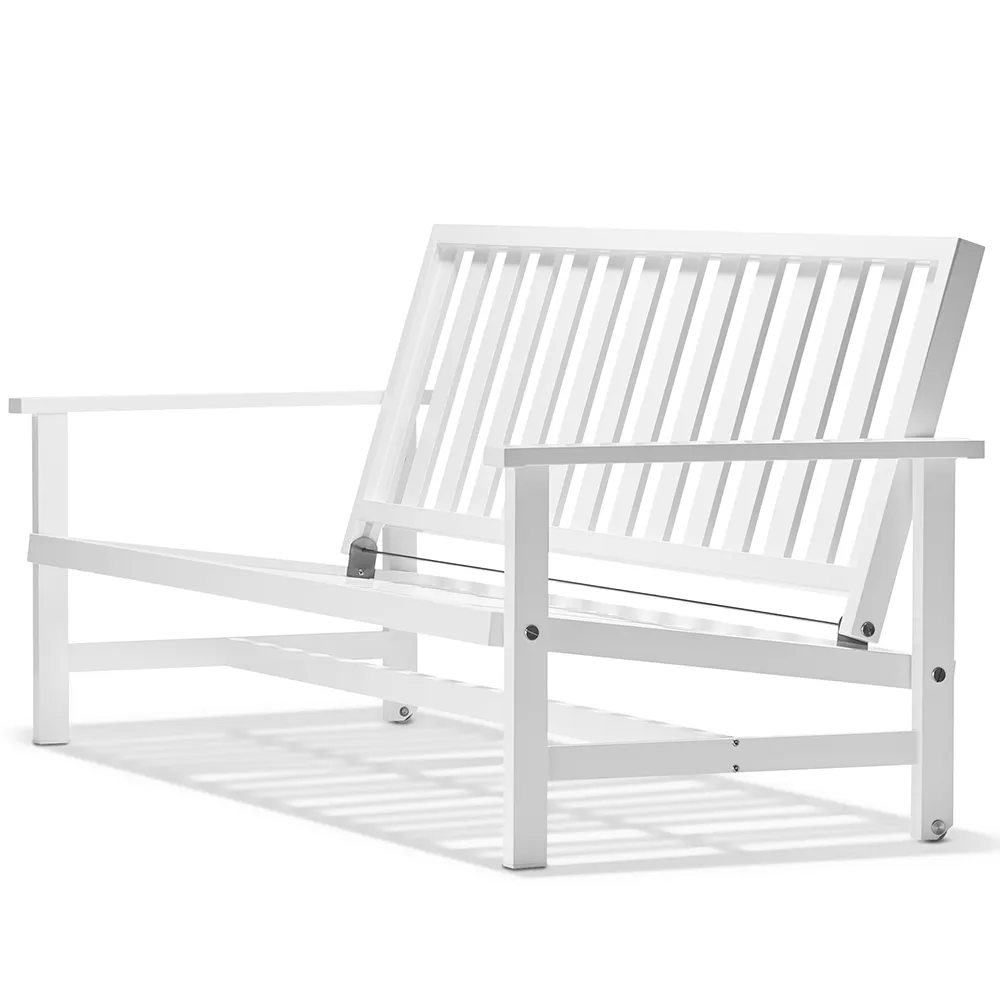 Sofa 3-seater White Aluminium