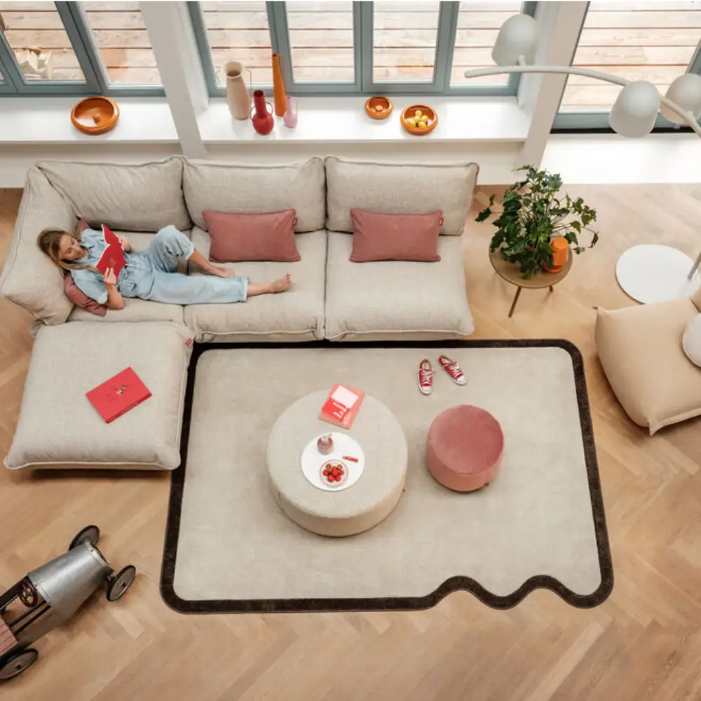 sumo hocker boucle recycled beige