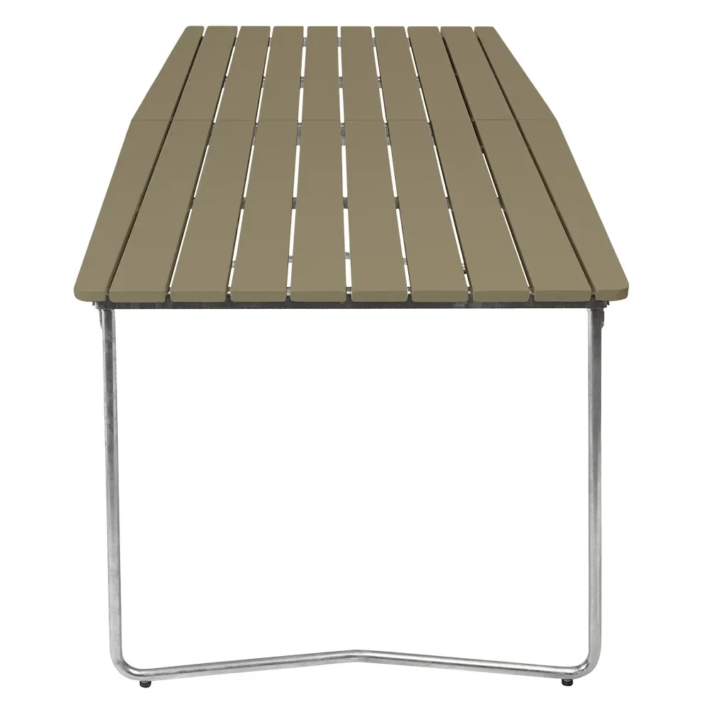 Dining table B31 230 Green lacquered oak / hot galvanized frame