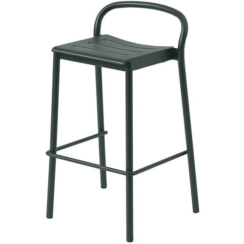 Linear Steel Bar stool Dark Green 