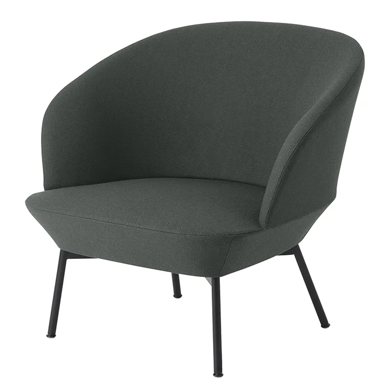 Oslo Lounge Chair Tube Base - Twill Weave 990 Black