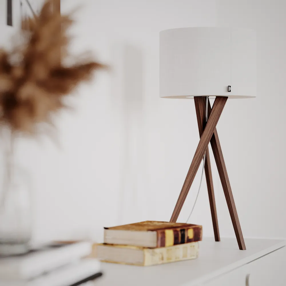 Vega table lamp walnut/white