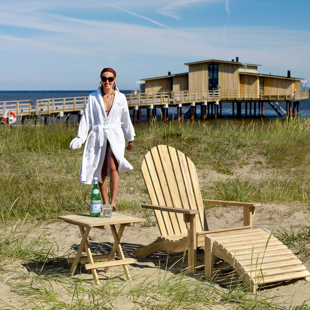 Opal side table 50x50 cm whitepig. teak