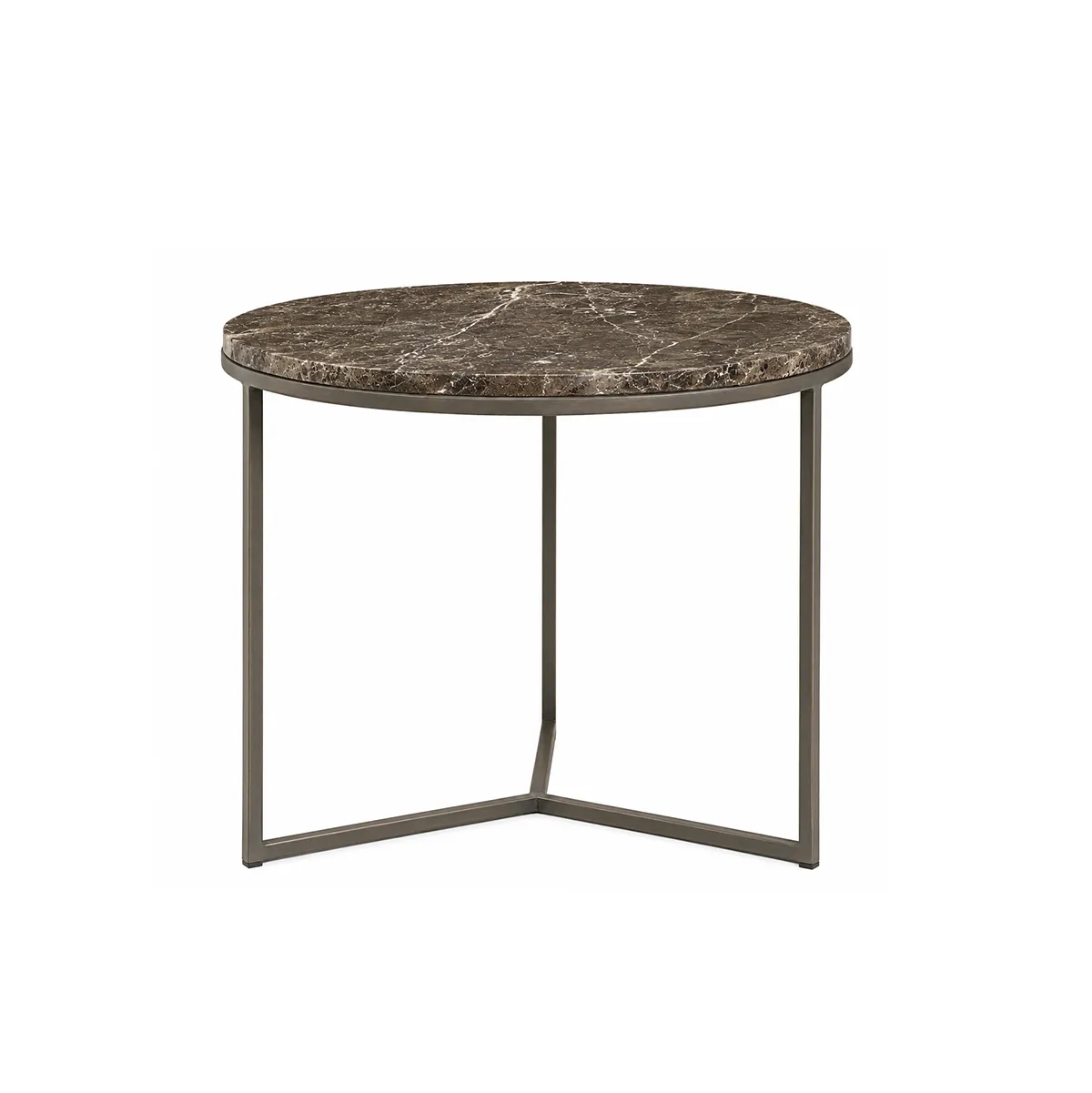 Marble Side Table Cedes Marble Ø 60 cm Ash brown