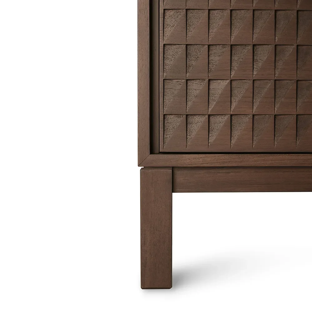 TV Cabinet in Teak Sono Light Brown L160 cm