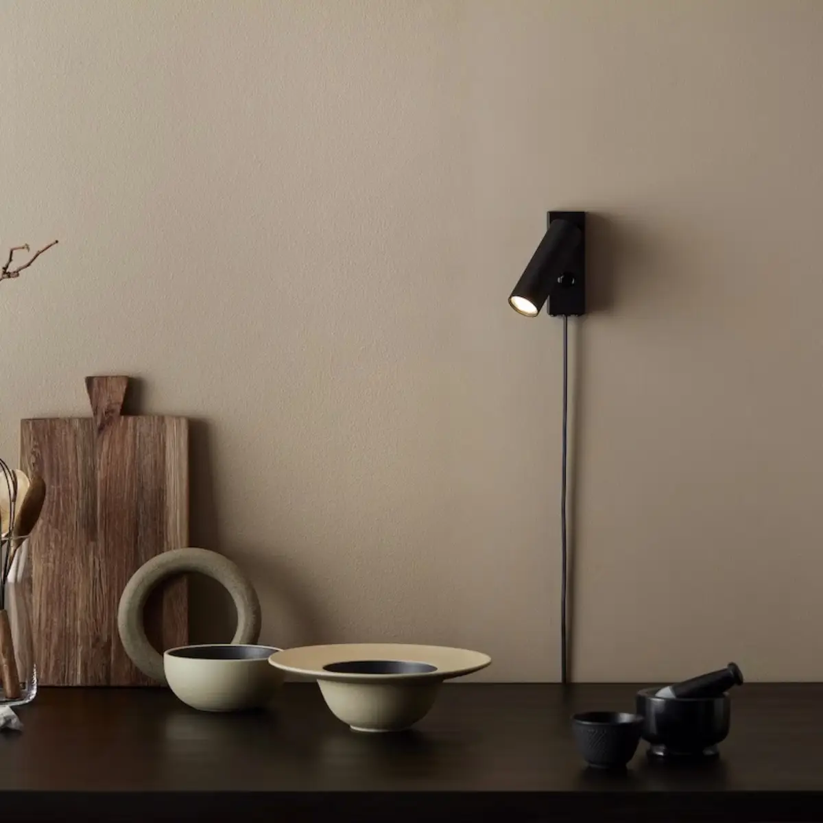 Pipeline Wall Lamp Ø4x4.5xH12.5 cm Metal Matte Black