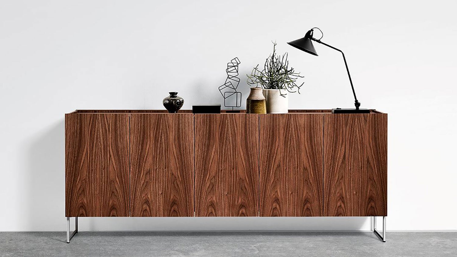 Sm405 Sideboard Black Oak Lacquer 211X43X68cm