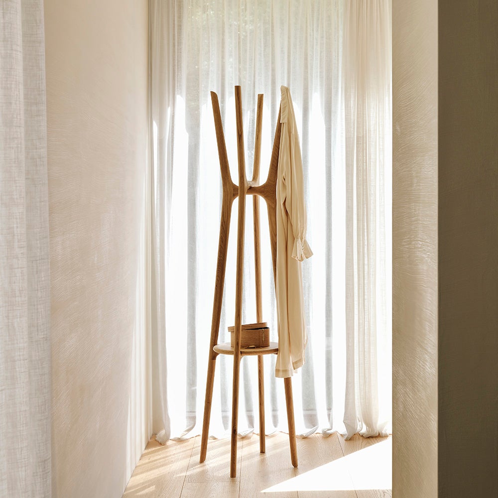 PI coat stand - varnished mahogany - dark brown