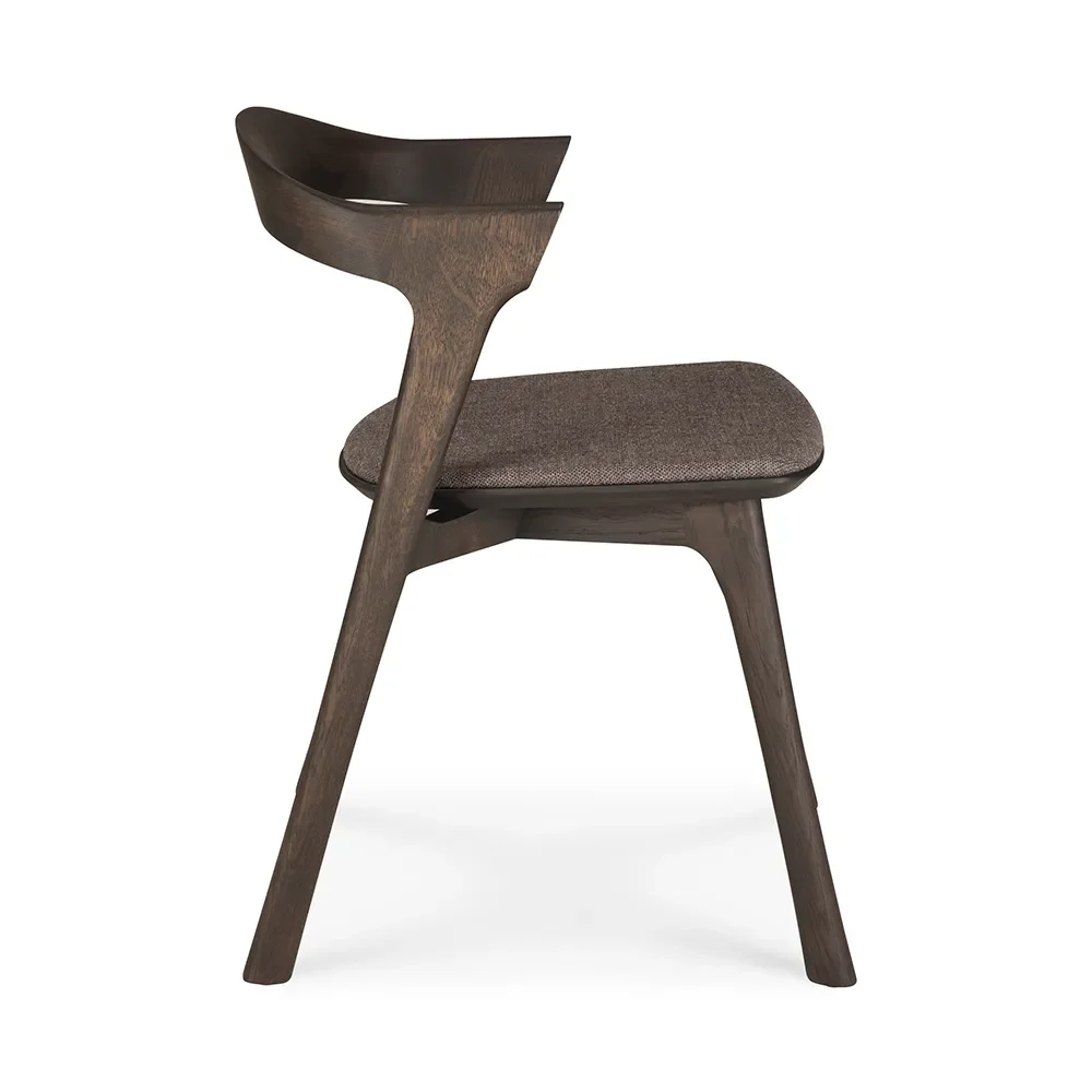 Bok Dining chair Brown oak/Warm Brown fabric 