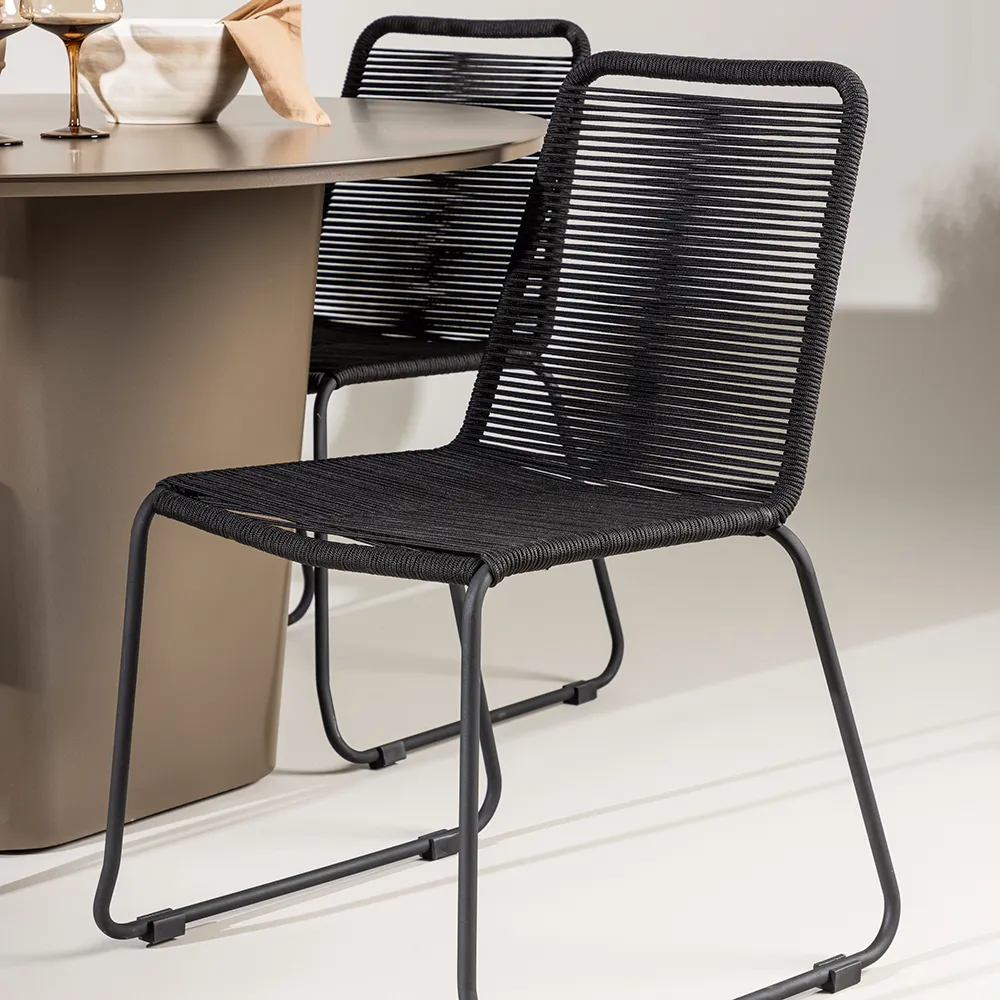 Lindos Dining Chair black 2-pack