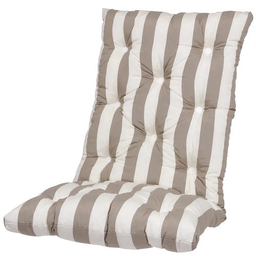 High flock cushion Taupe striped