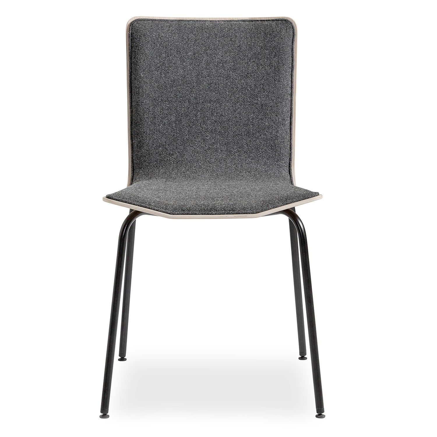 Sm801 dining chair, black steel with leather