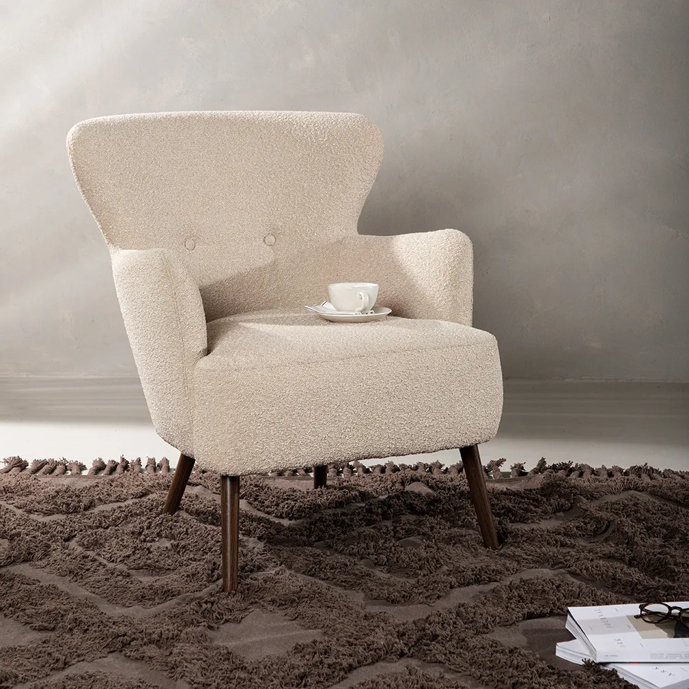 Lincoln Armchair Beige Boucle