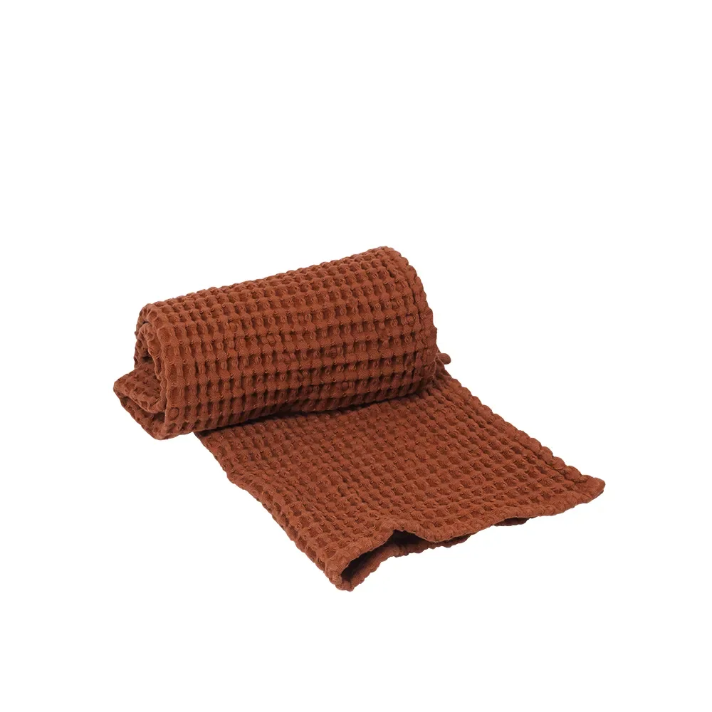 Hand Towel in Organic Cotton Brown Clay