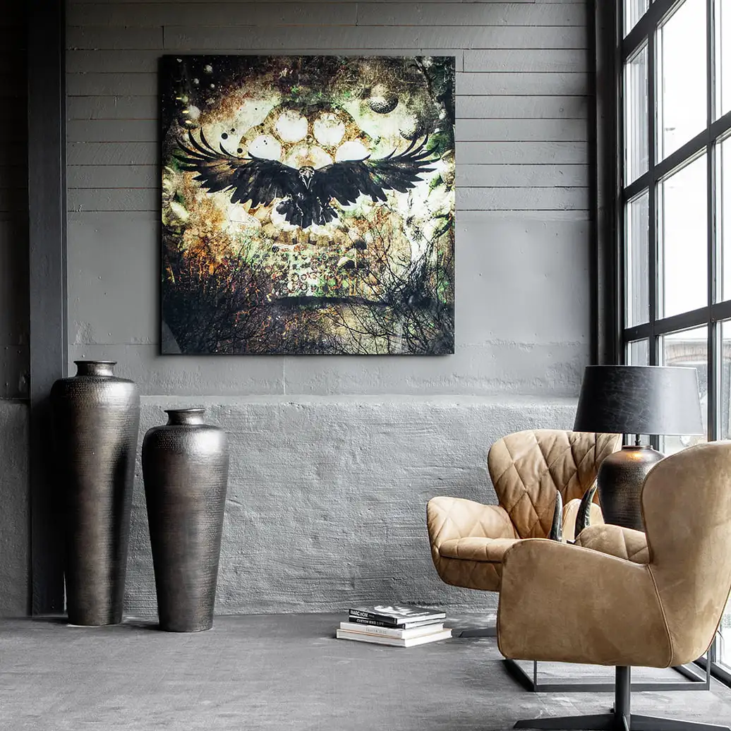 Wall decor Raven 120x120 cm