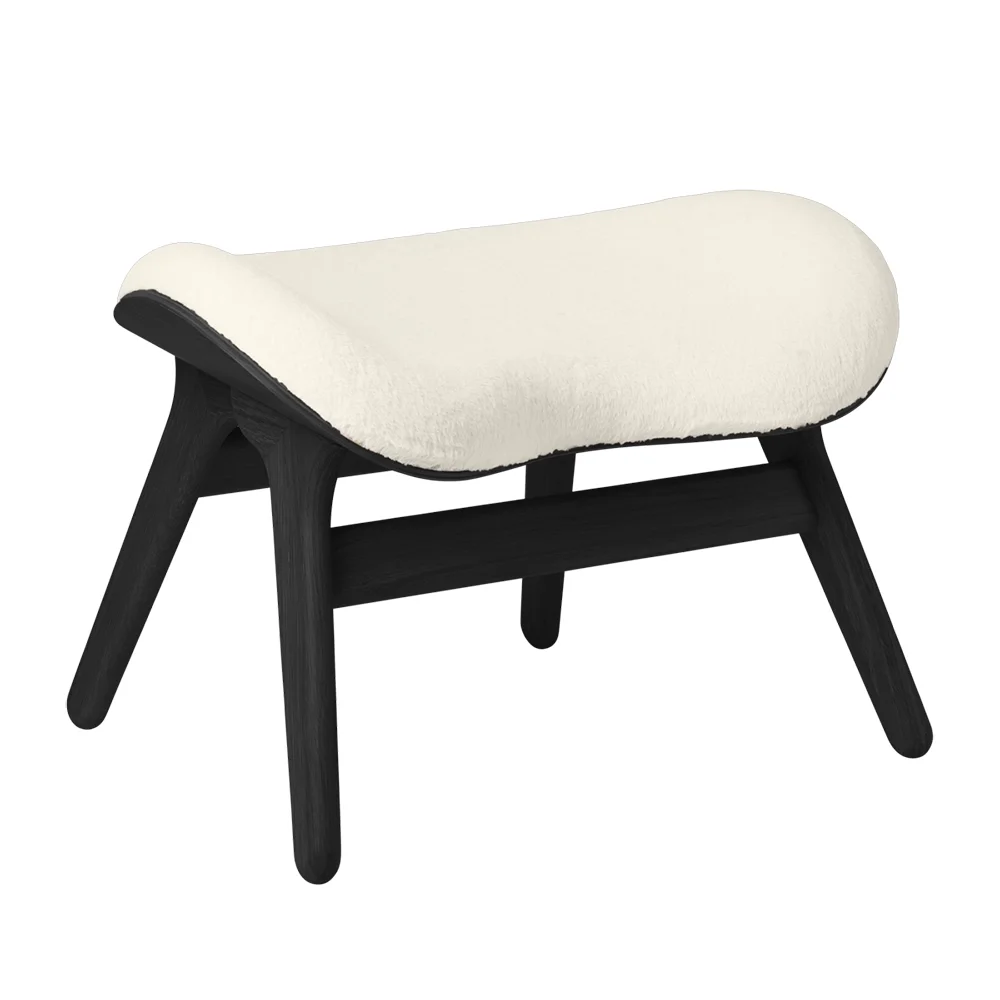 A Conversation Piece Ottoman Footstool Black Oak/Teddy White