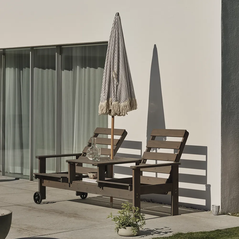 Gatsby parasol Ø180 cm grey striped 