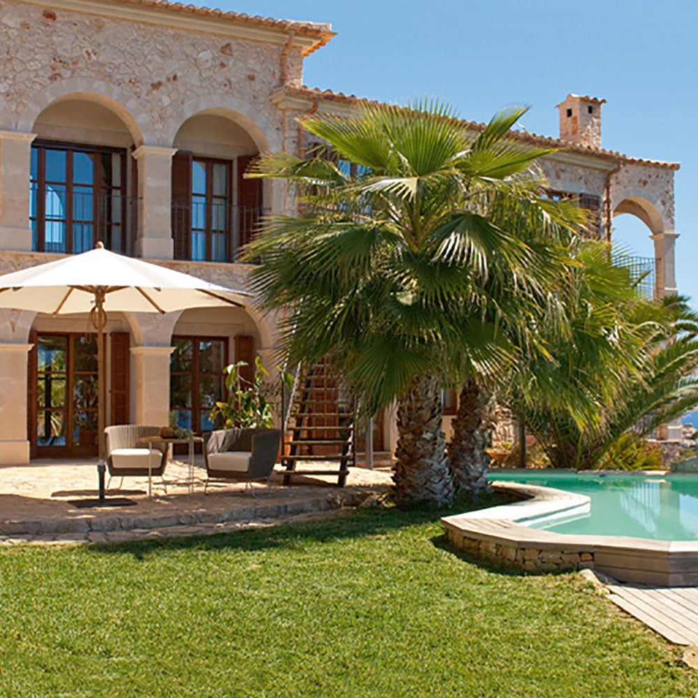 Teakwood parasol 350 cm Cat.4 417 Ocean