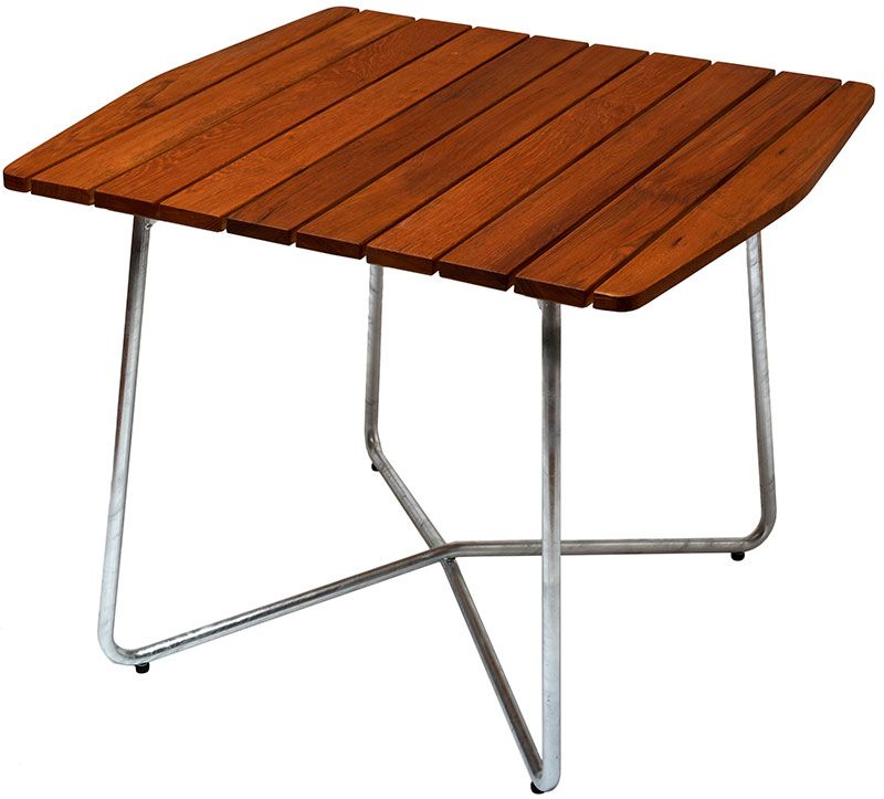 Table W30 84 X 92 Untreated Teak / Hot dip galvanised Stand Stand