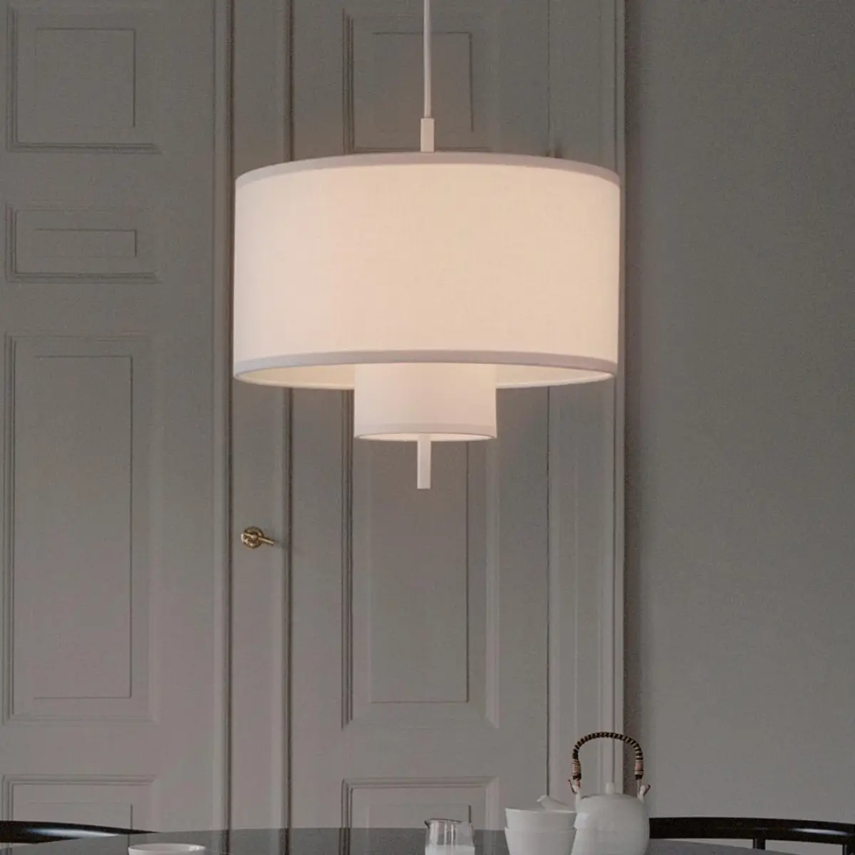 Margin Pendant Lamp Ø50 White Canvas