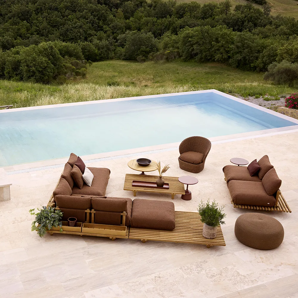 Sticks sofa w/ chaise lounge Teak/desert sand