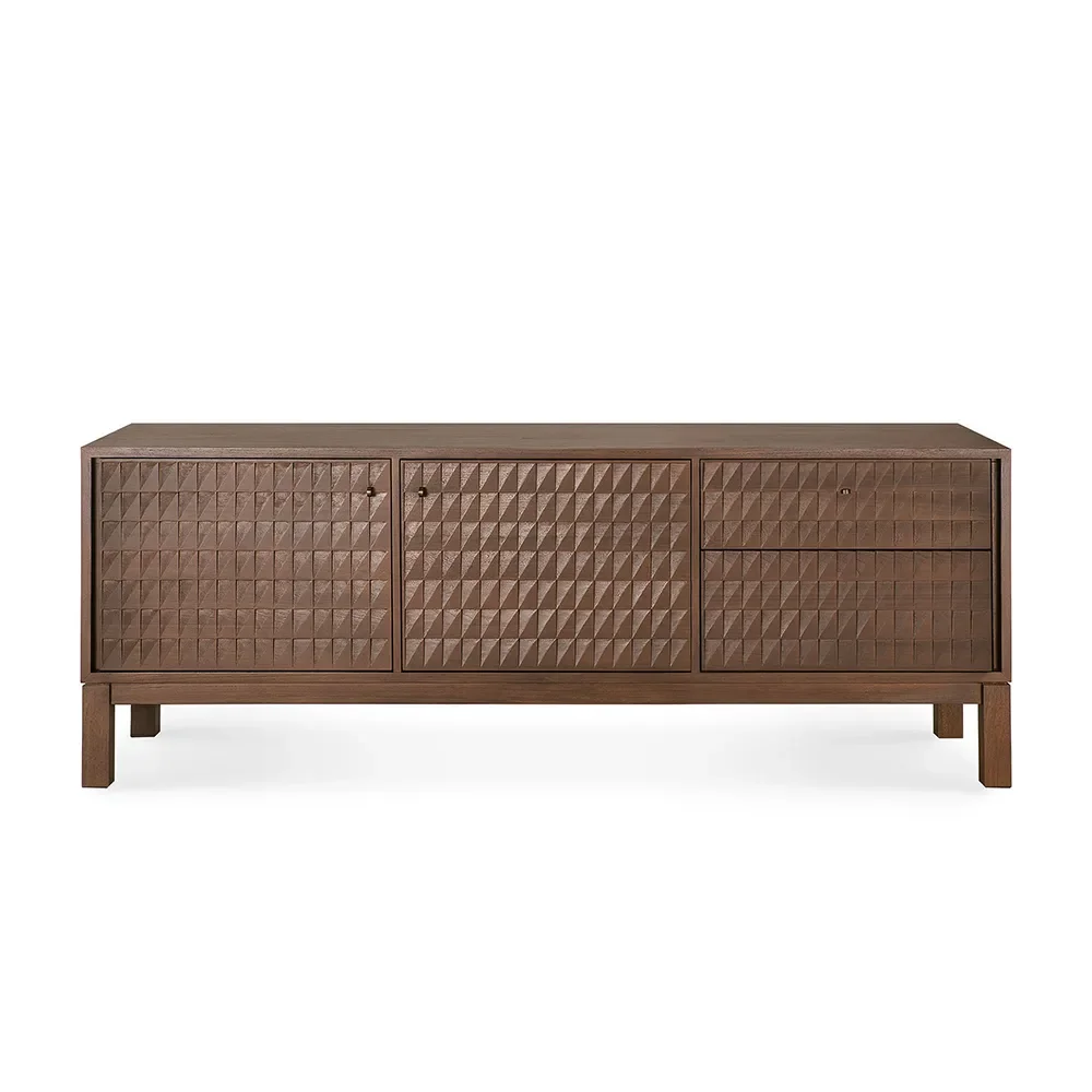 TV Cabinet in Teak Sono Light Brown L160 cm