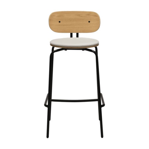 Curious Bar Stool Oak/Black White Sands