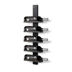 Mazzi Wine rack 5 bottles Black stained Oak/Matt Black Steel