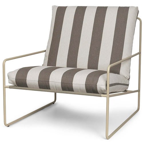 Desert Armchair Stripe Cashmere/Chocolate