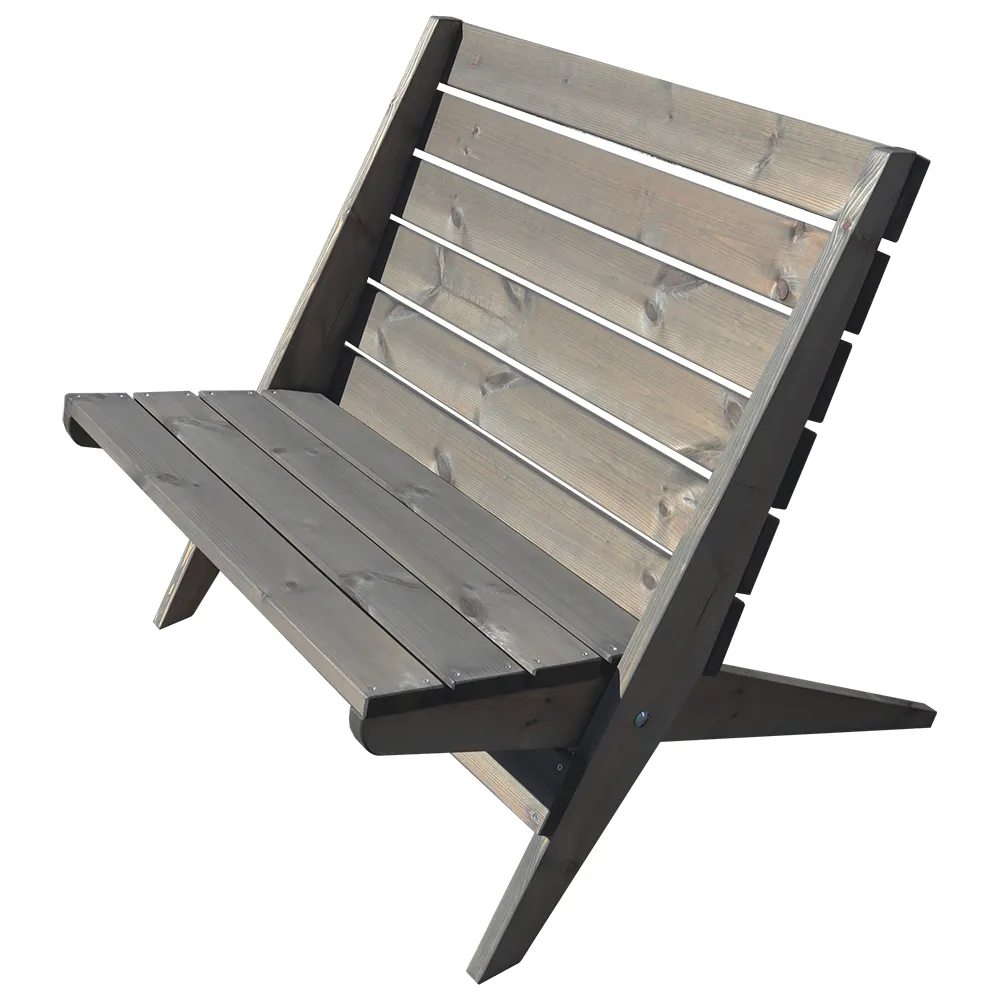 Double Granny Chair Pine grey oiled 